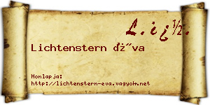 Lichtenstern Éva névjegykártya